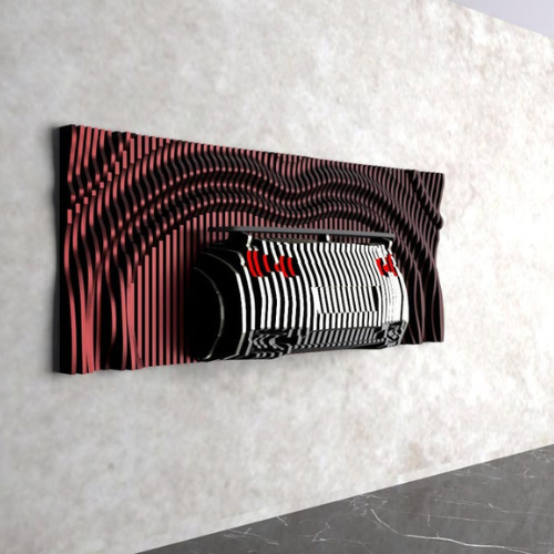 Os nossos painéis decorativos em madeira, são uma verdadeira obra de arte paramétrica, desenhada para captar a essência da velocidade, da elegância e da paixão pelo universo automotivo
