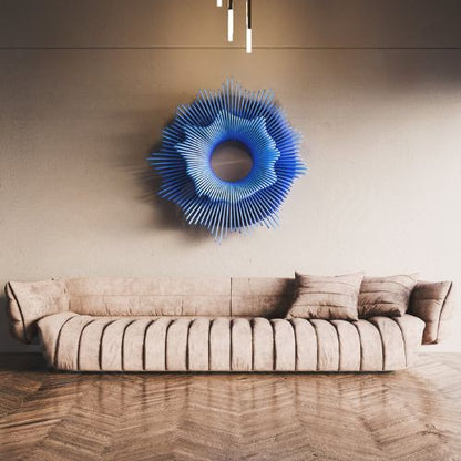 Arte de parede radial em madeira MDF, projectada com um design moderno