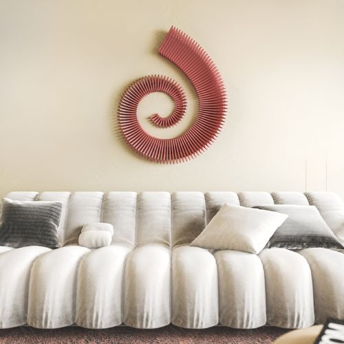 Arte de parede radial em madeira MDF, projectada com um design moderno