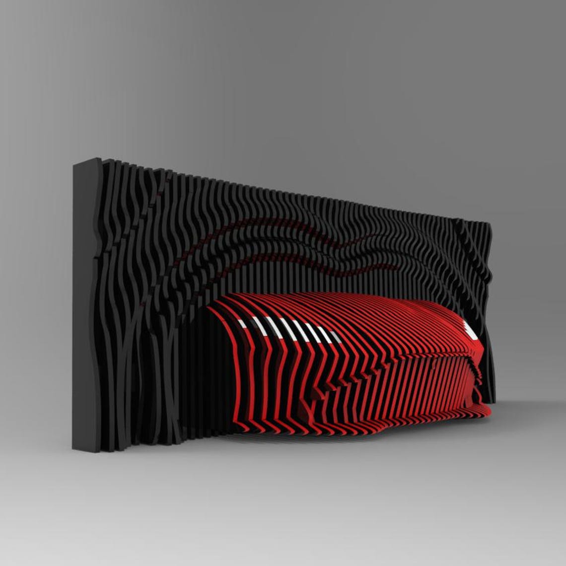 Os nossos painéis decorativos em madeira, são uma verdadeira obra de arte paramétrica, desenhada para captar a essência da velocidade, da elegância e da paixão pelo universo automotivo