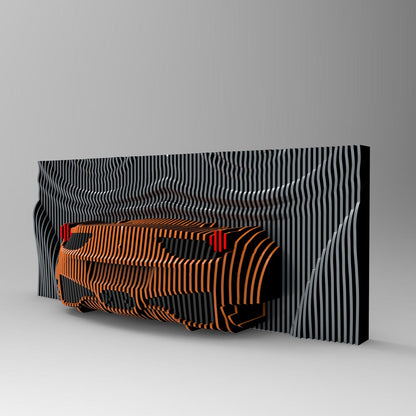 Os nossos painéis decorativos em madeira, são uma verdadeira obra de arte paramétrica, desenhada para captar a essência da velocidade, da elegância e da paixão pelo universo automotivo